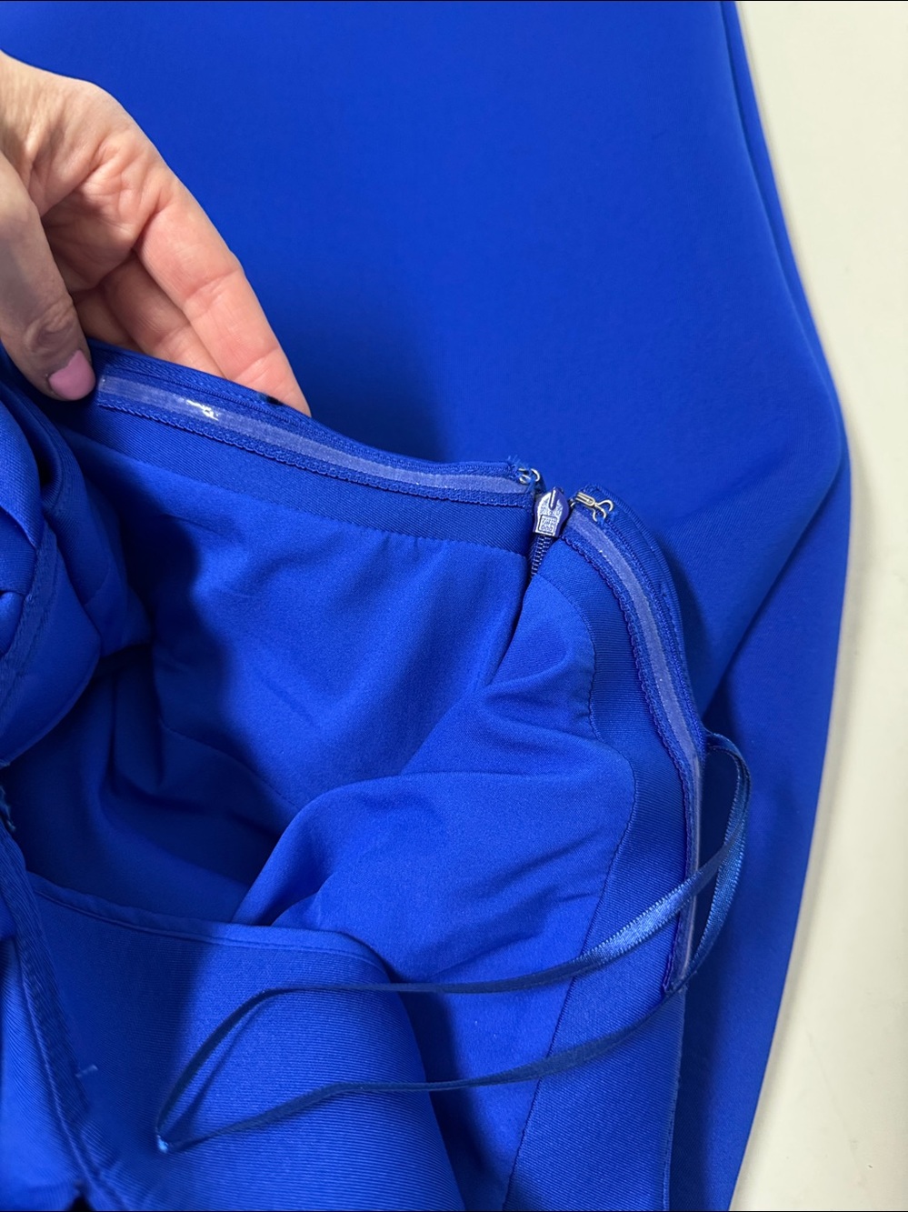 Eliza J One-Shoulder Cobalt Blue Cocktail Dress with Sculpted Bow - Picture 10 of 10